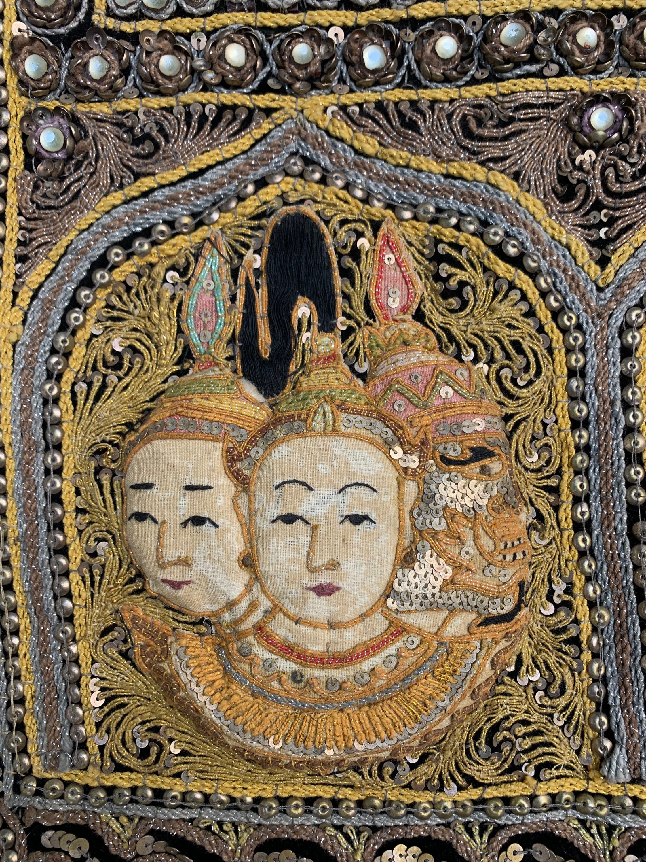 Burmese Kalaga Tapestry Antique Thai Tapestry Handmade Etsy UK