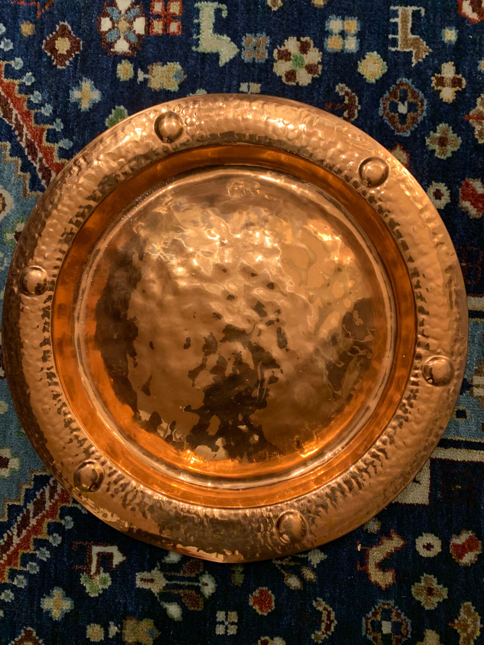 Copper Tray Extra Large Decorative Tray Solid Copper Mid Etsy