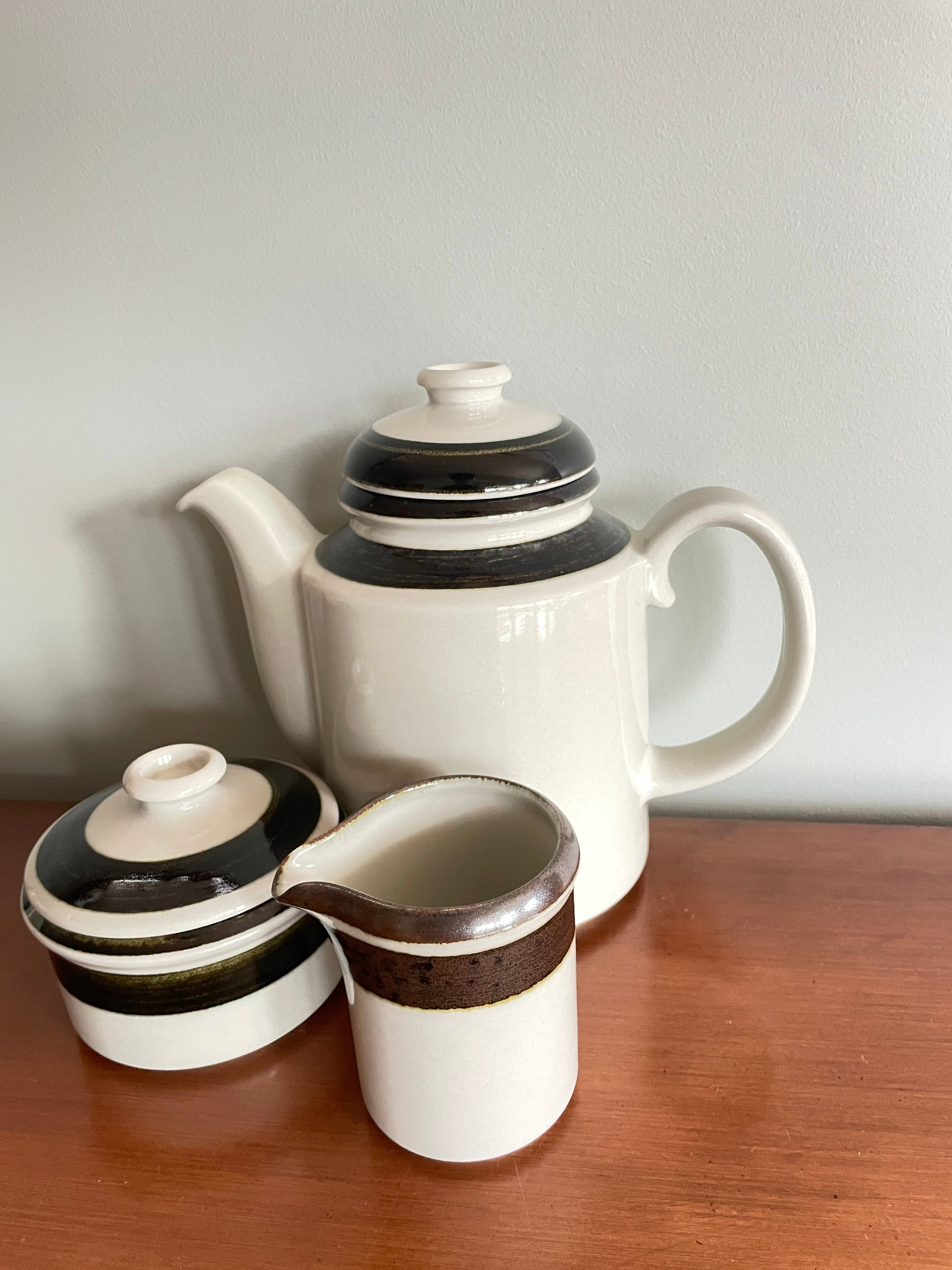 Arabia Finland Karelia, Teapot, Vintage Tea Set, Sugar Bowl 