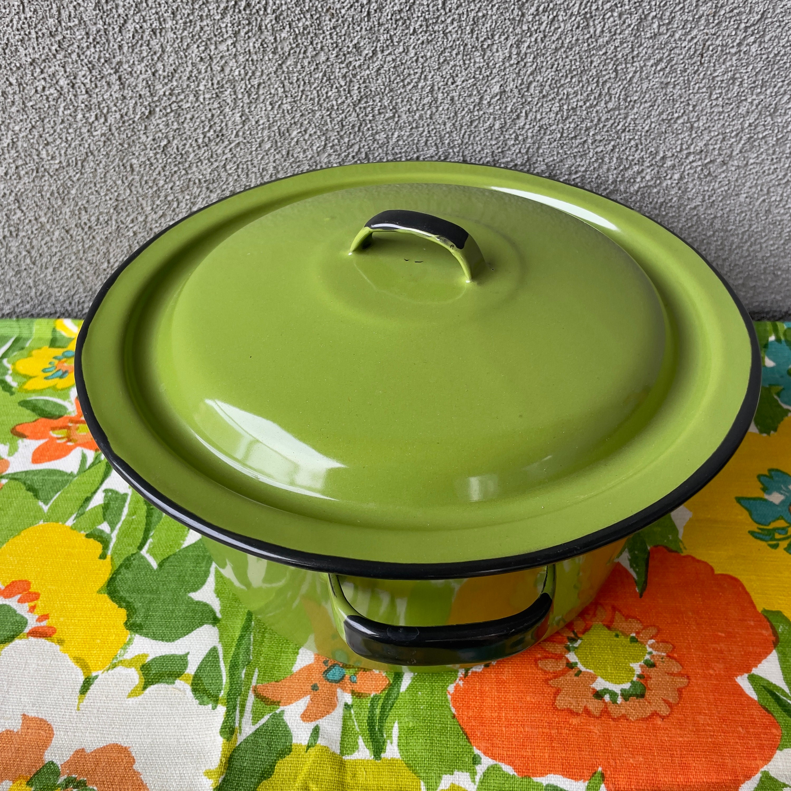 Vintage Michelangelo Cookware Pot Green Mid Century Made In Italy