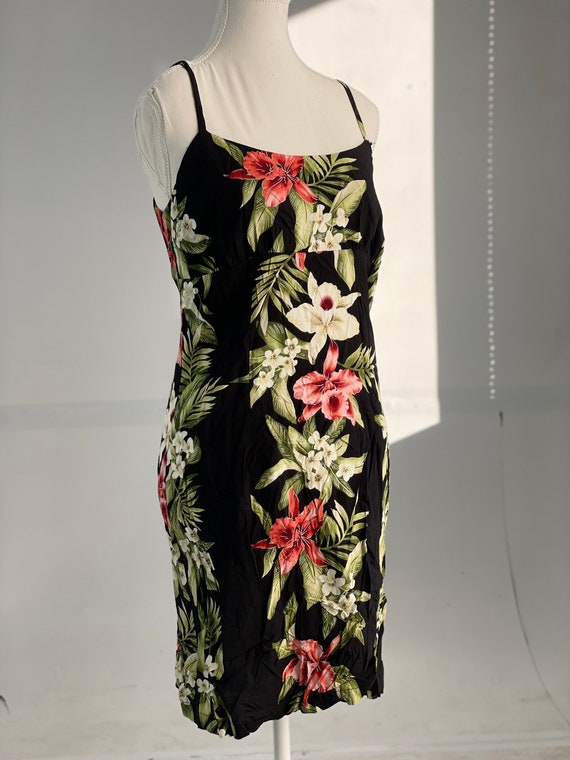 Vintage Hawaiian Dress, Size Medium, Floral Beach… - image 1