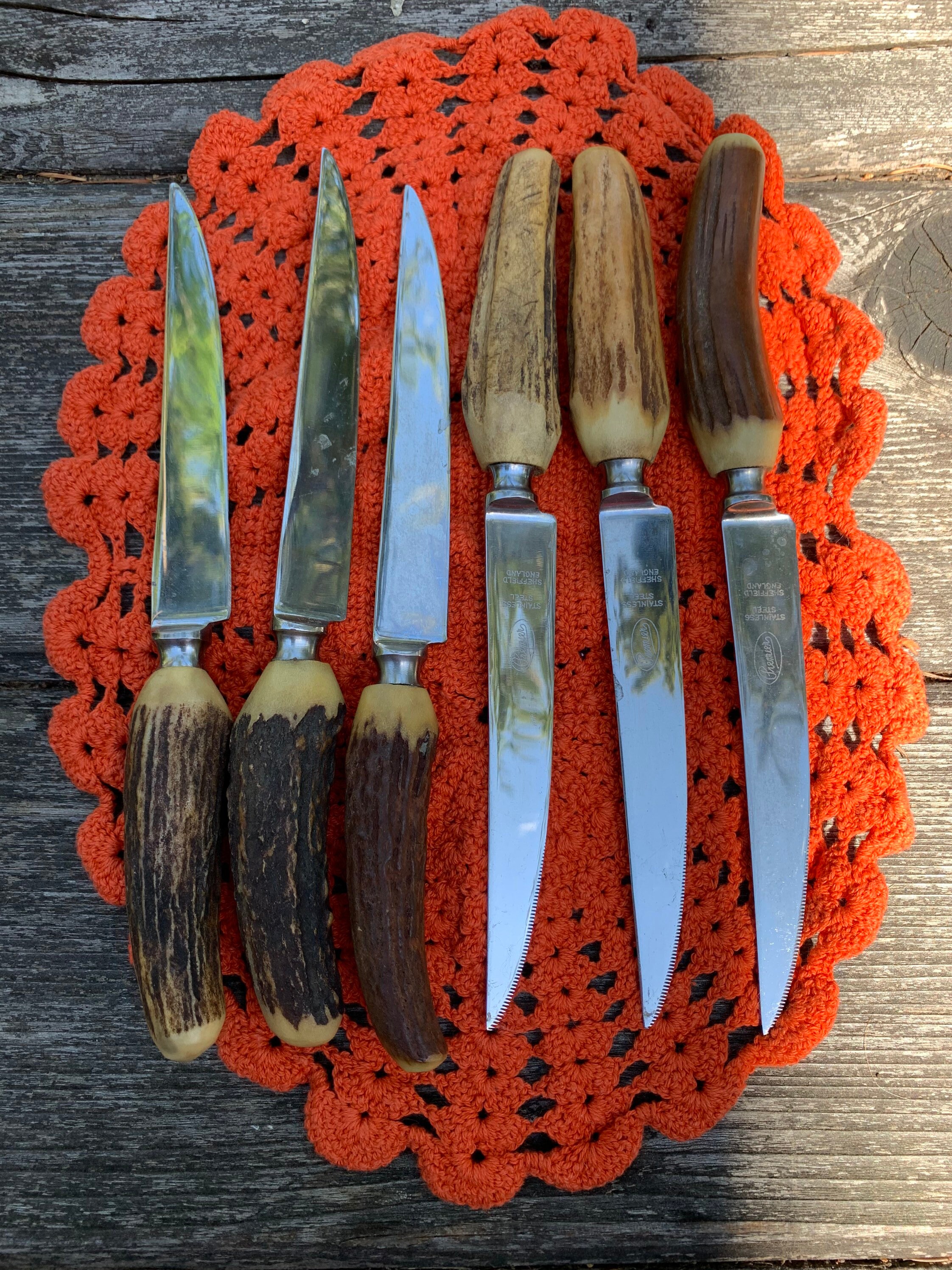 Steak knives bone handle cutlery mid century modern Etsy