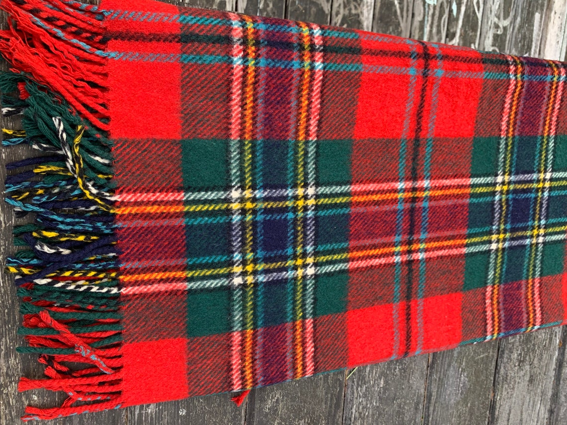 Scottish Tartan Blanket Vintage Wool Tartan Throw Wool Etsy