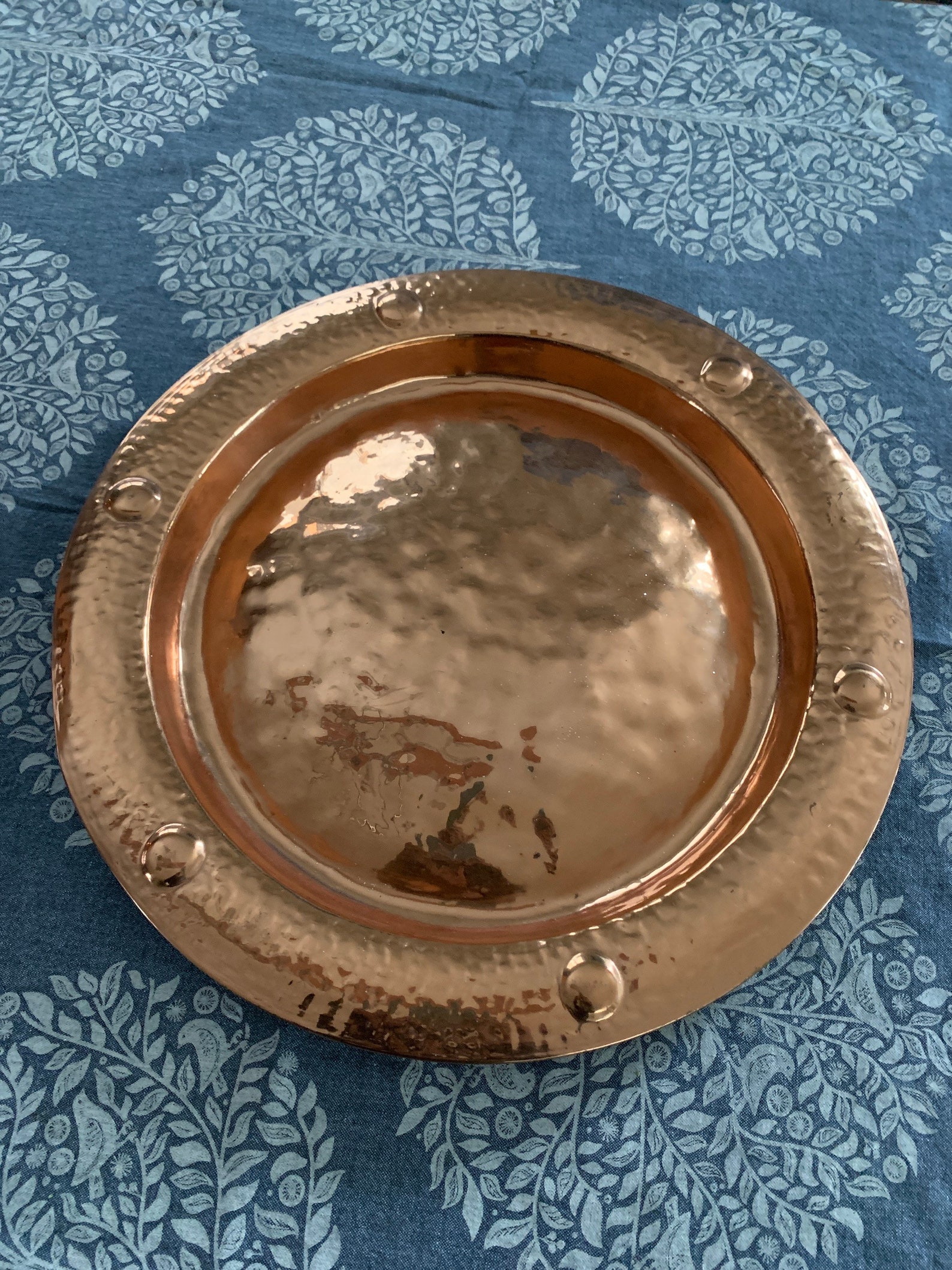 Copper Tray Extra Large Decorative Tray Solid Copper Mid Etsy