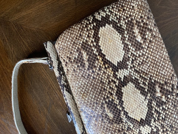 Black and white snakeskin clutch cheap bag