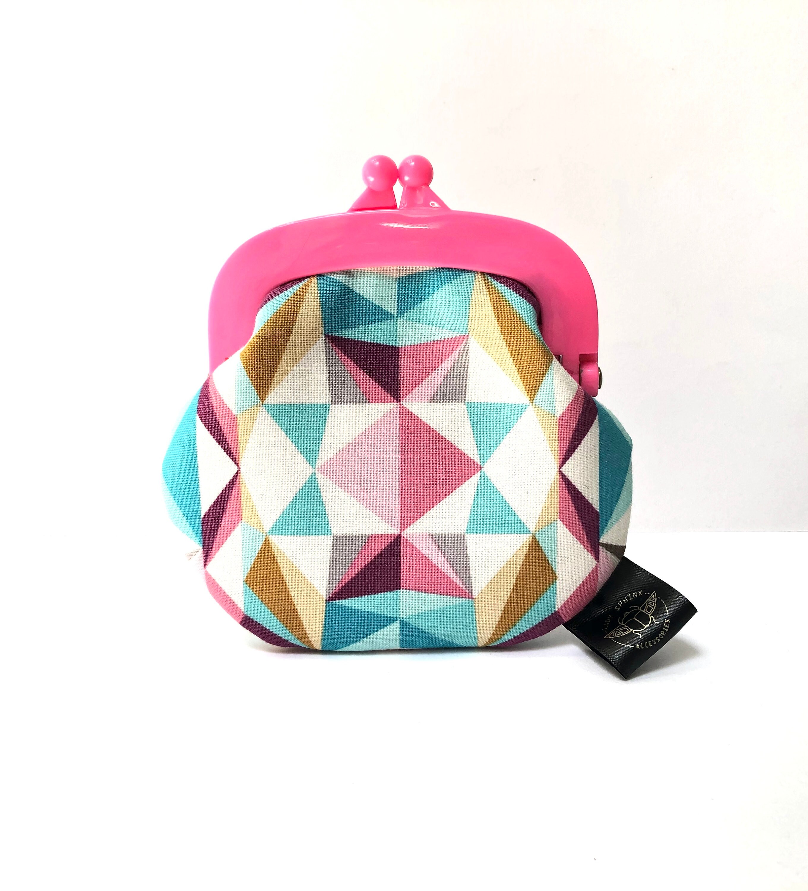 Plastic frame coin purse Color frame Geometric fabric Etsy