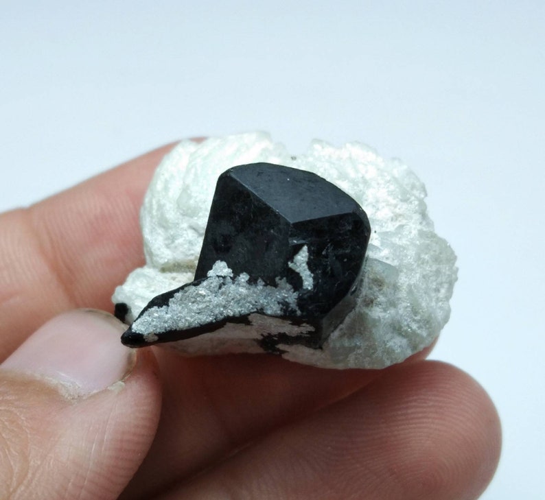 Natural Black tourmaline with Albite