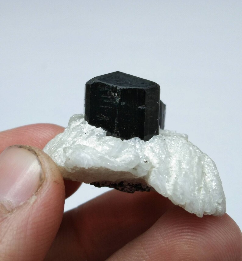 Natural Black tourmaline with Albite