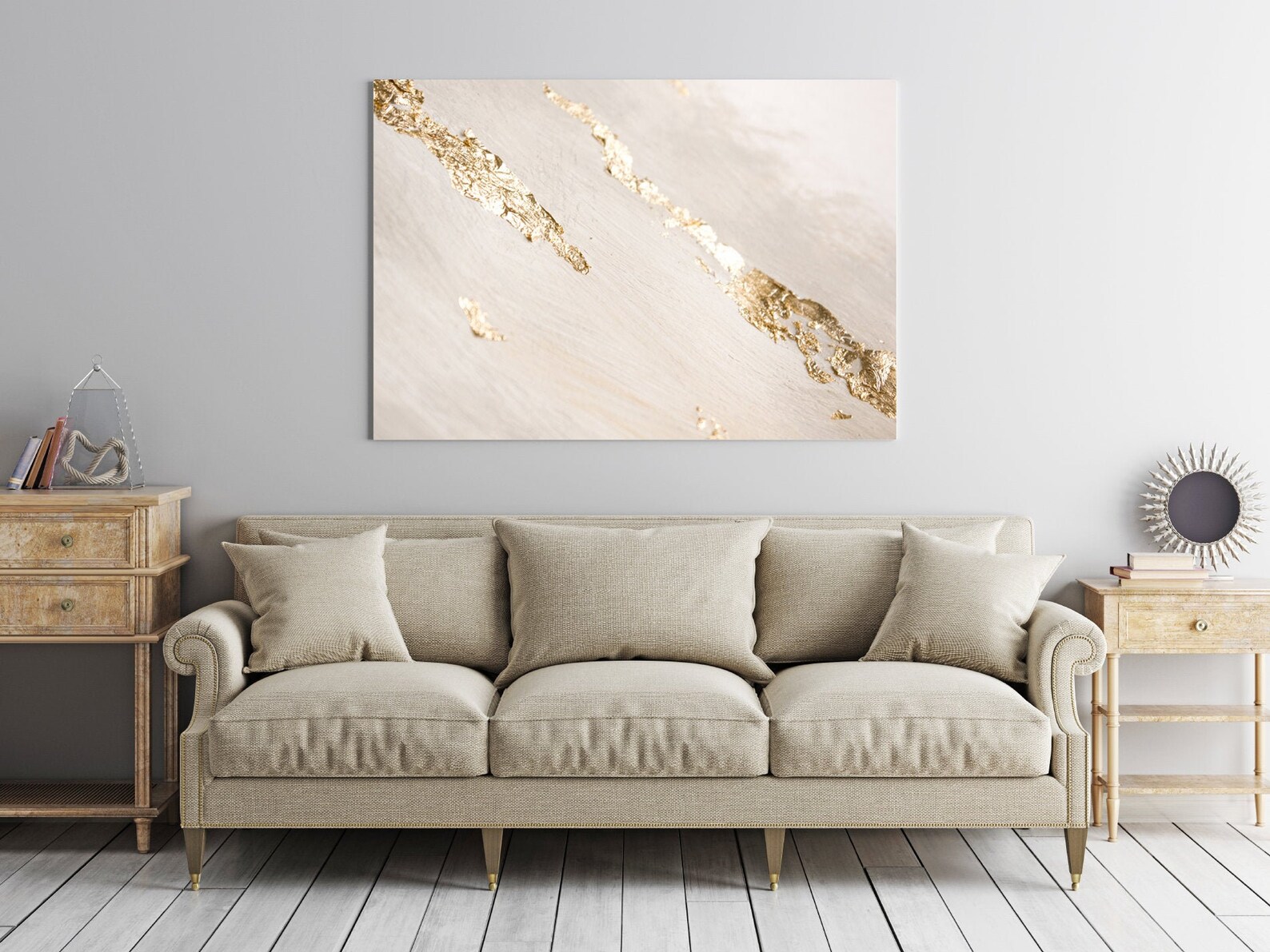 Beautiful White Gold Marble Wall Art Living Room Abstract Etsy