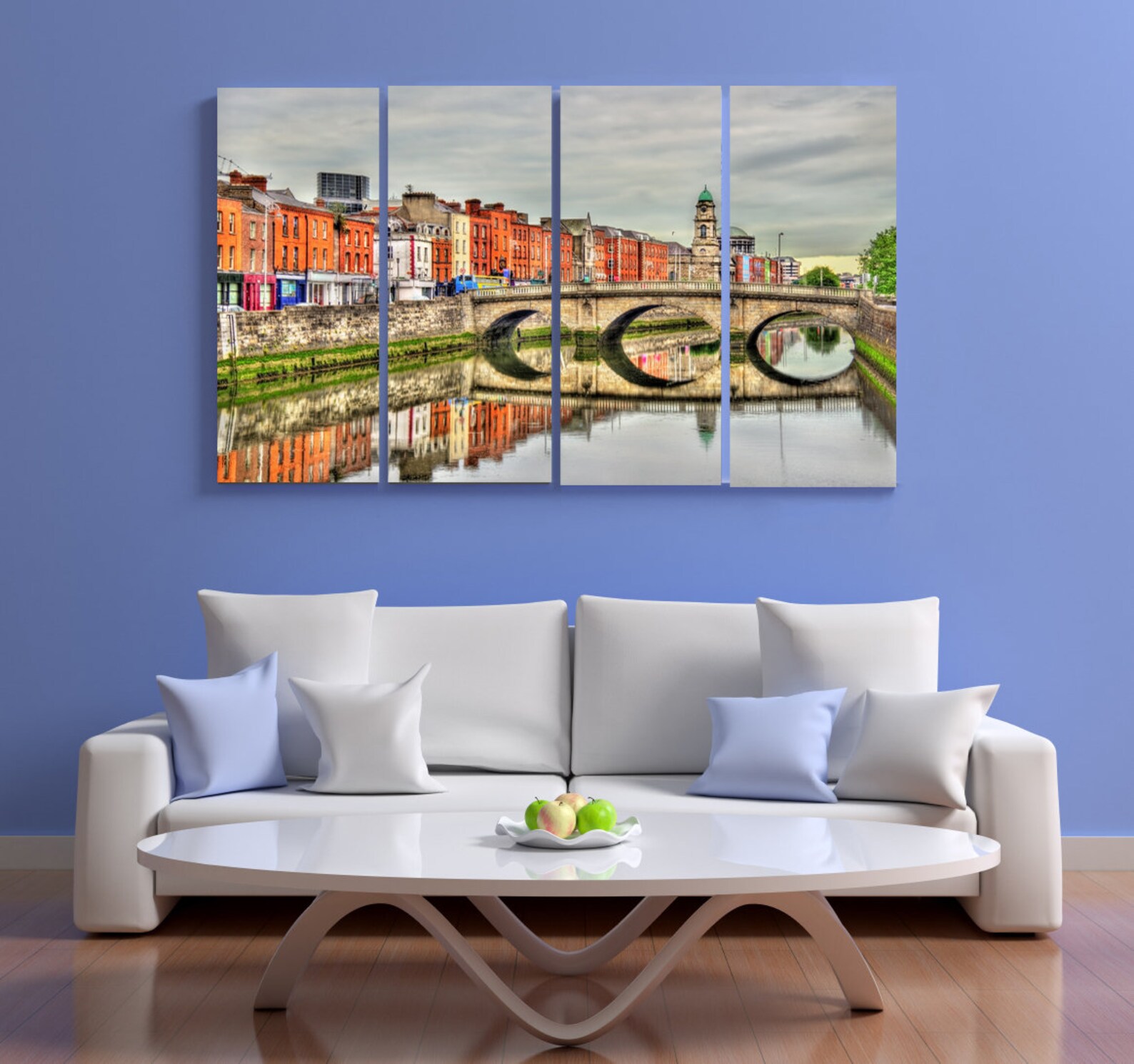 Skyline Print Canvas Art Dublin Paintings Ireland Wall Decor Etsy