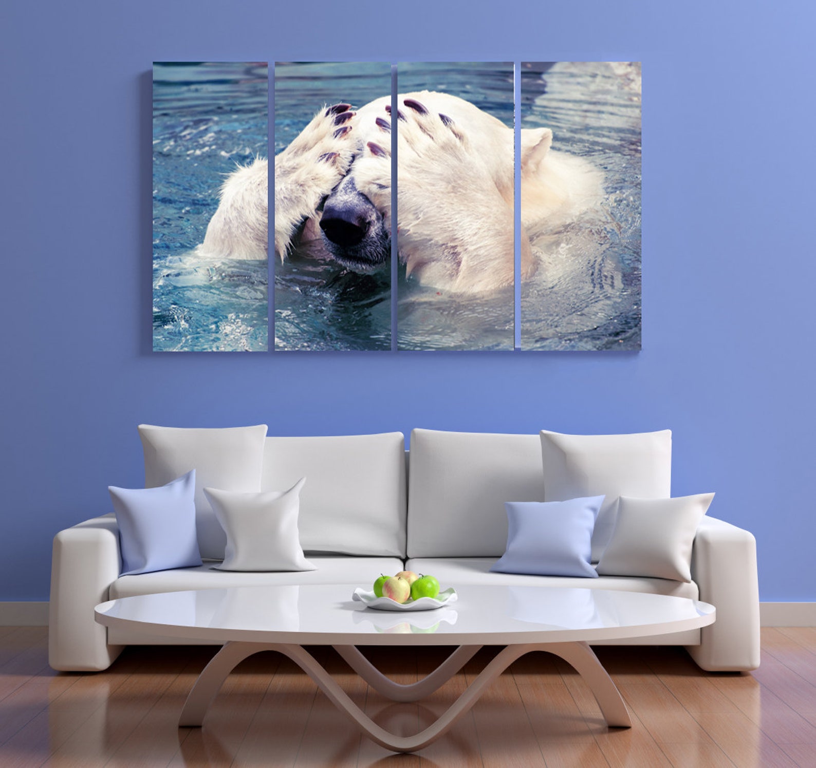 Charming Polar Bear Art Wall Decor Polar Bear Original Art for | Etsy