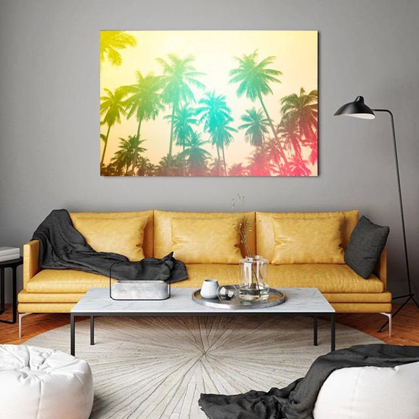 Miami Skyline Large Wall Art Miami Stylish Wall Decor Miami Etsy