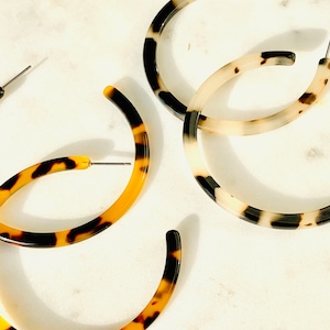 The Ultimate Pair // Large Classic and Leopard Tortoiseshell Lightweight Statement Resin Hoop Earrings - festival earrings, summer earrings