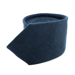 Midnight Blue Groomsmen Necktie | Wedding Tie | Pocket Square Option
