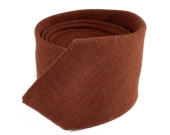 Rust Groomsmen Necktie | Wedding Tie | Matching Pocket Square Option