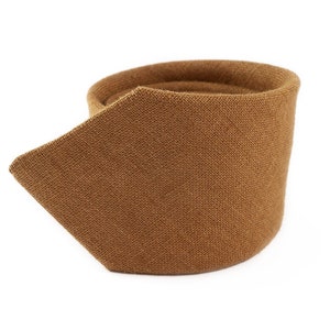 Handmade Cinnamon Brown Linen Wedding Tie | Groomsmen Gift | Pocket Square Option