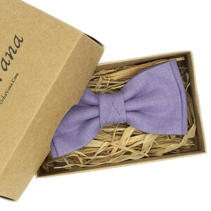 Lavender linen groomsmen bow ties and neckties for weddings available with matching pocket square