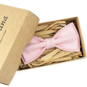 Pink Color Pre-tied Linen Bow Ties for Men and Boys / Baby - Etsy