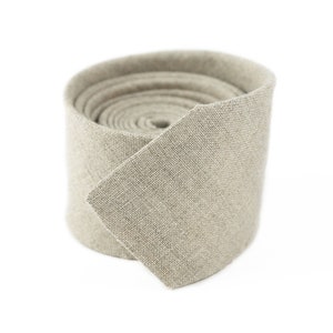 Natural Linen Men&#39;s Necktie: Rustic Wedding Tie, Handmade