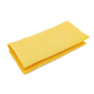 Handmade Bright Yellow Linen Pocket Square for Men
