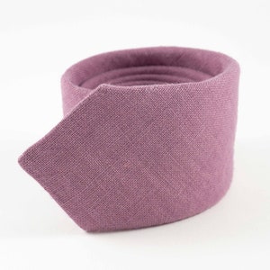 Elegant Purple Linen Neckties | Wedding | Groomsmen | Matching Pocket Square Option