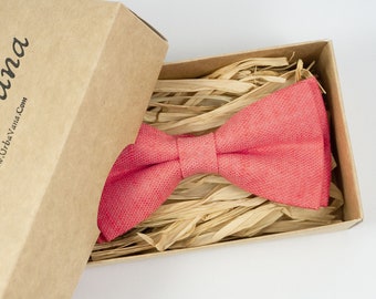 Coral Color Wedding Bow Ties for Groomsmen Gifts Pre-tied | Etsy