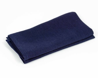 Navy Blue color pocket square or handkerchief for men available with matching bow tie or necktie for man or suspenders