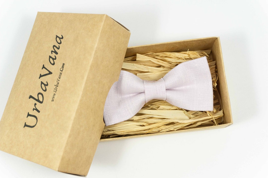 Light Pink Color Linen Wedding Bow Tie for Groomsmen Light - Etsy
