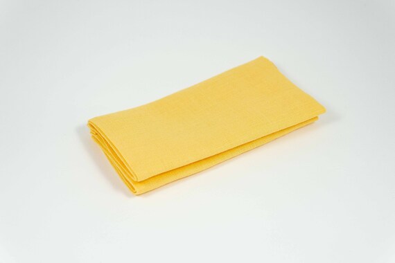 Yellow color linen pocket square or handkerchief for men available with matching bow tie or necktie yellow skinny slim standard necktie