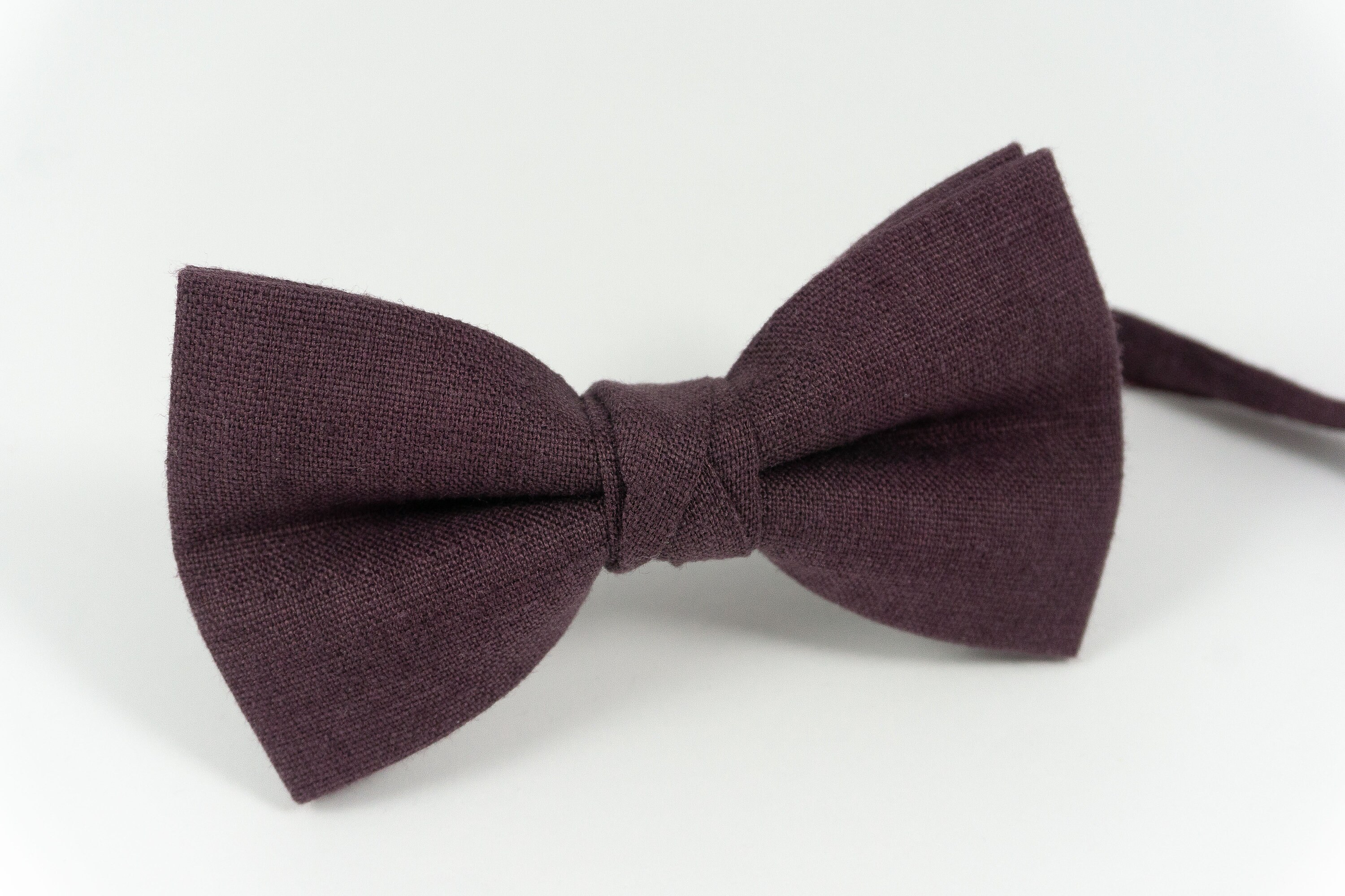 Eggplant Color Pre-tied Wedding Bow Ties for Men and Ring | Etsy