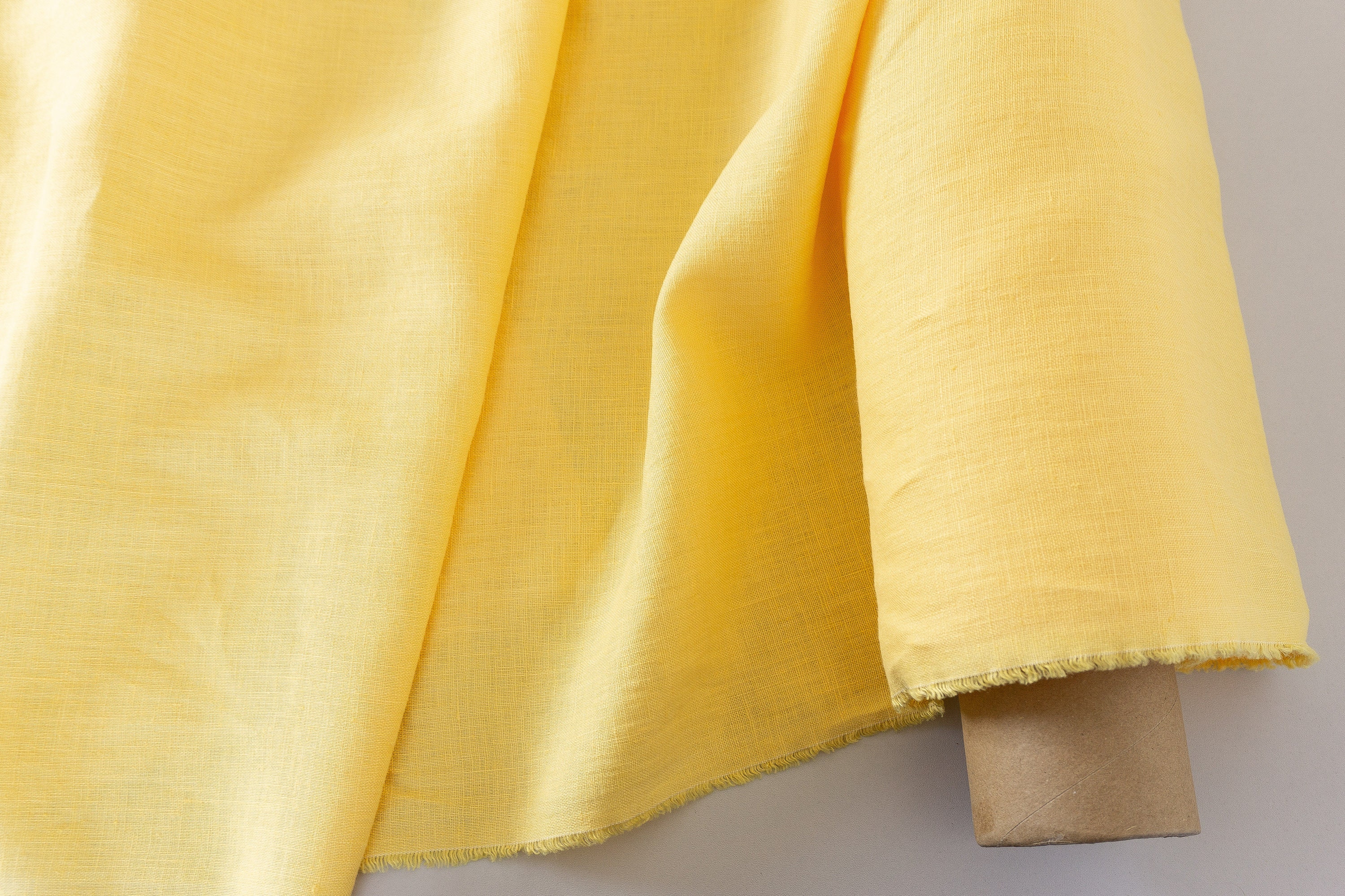 Yellow color organic linen fabric by yard or meter / Linen for Etsy