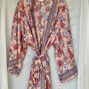 Bridesmaid robe, kimono, bridesmaid gift, short robe, maternity robe, loungewear, Floral robe, boho, beach wear, gift for her