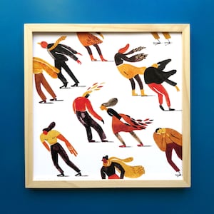 Illustration on paper for wall decoration, Metamorphoses: men - birds