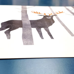 Poster on paper for wall decoration, limited series Animals of the woods: the deer image 3