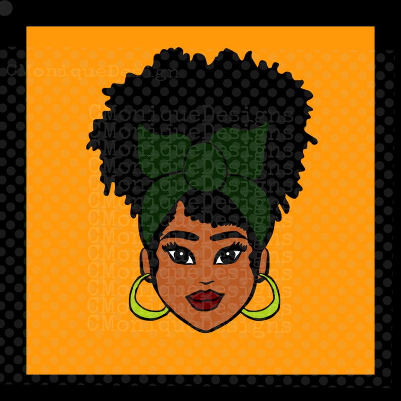Download Fullface Mimi African American Woman Svg Headwrap svg | Etsy