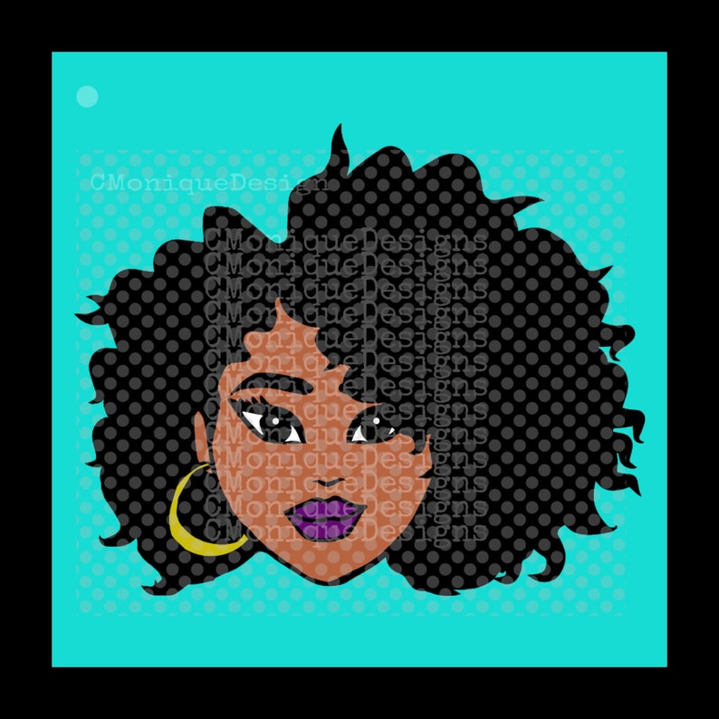 Full Face Diva Monique Svg, African American Svg, Urban Glam Girl Svg
