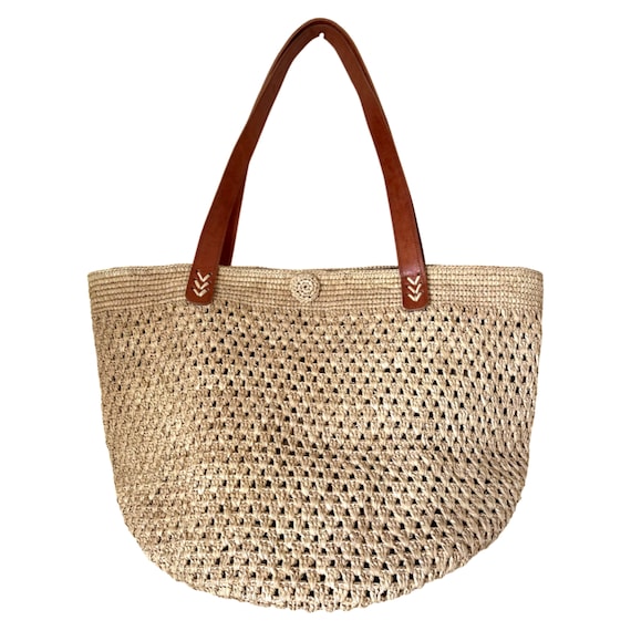 Large Natural Fiber Bag Straw Bag Summer Bag Women's - Etsy