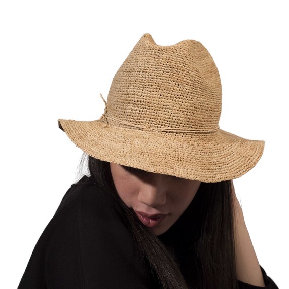 Raffia Hat Natural Hat Handmade Hat 