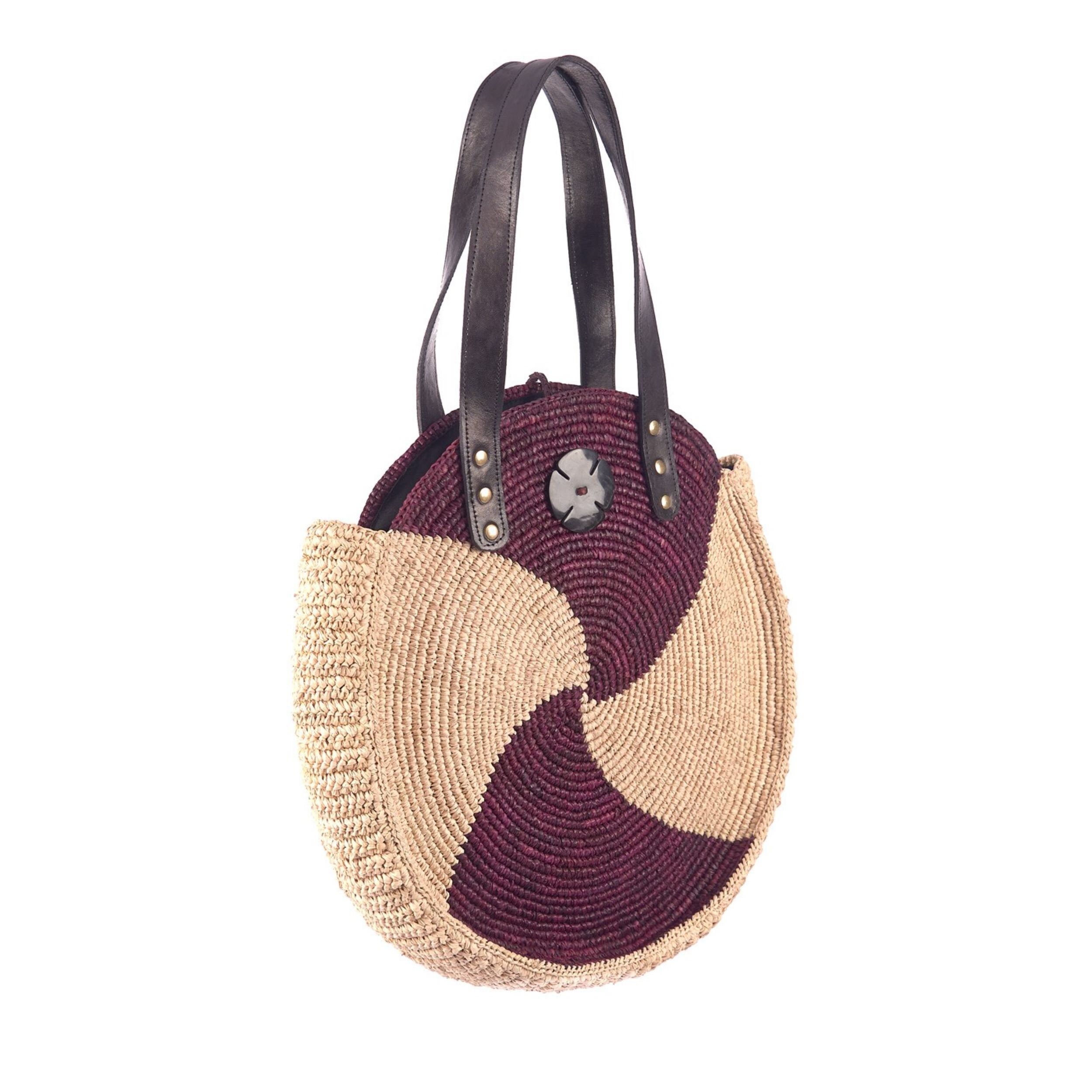 raffia circle bag
