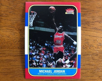 1986-1987 Fleer MICHAEL JORDAN Chicago Bulls NBA Basketball Rookie Reprint Card - Mint Condition (Free Shipping!!!)