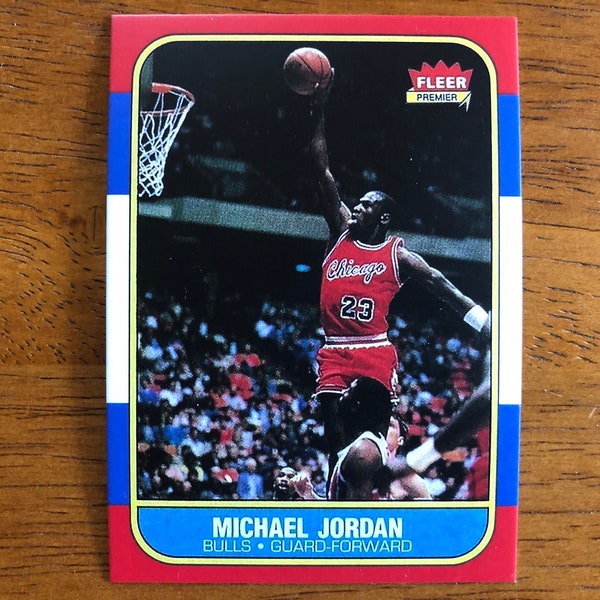1986-1987 Fleer MICHAEL JORDAN Chicago Bulls NBA Basketball Rookie Reprint Card - Mint Condition (Free Shipping!!!)