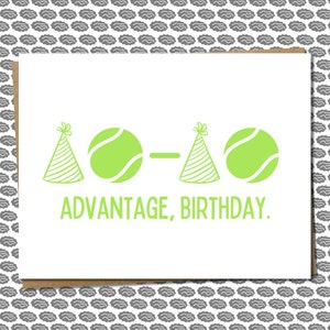 tennis birthday card for someone who loves tennis, funny birthday card for tennis fan, tennis player or tennis coach - hilarious tennis pun