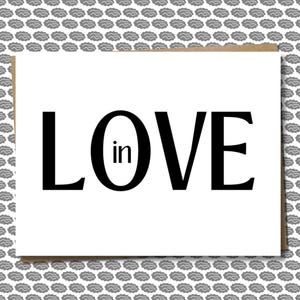 Valentines Day Card, Anniversary Card, Love Card | Black & White, Minimalist | For Valentines or Anniversary Gift | In Love With You Card