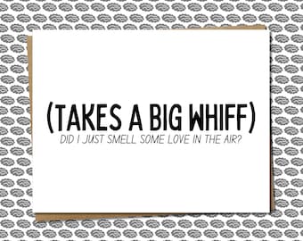 funny wedding card for when you just smelled some love in the air - hilarious card for wedding gift, silly congratulations wedding card