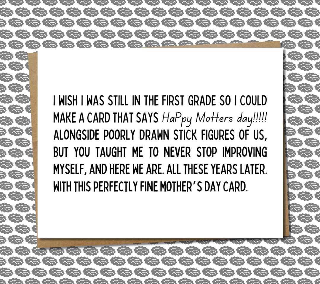 Funny Mother's Day Card From an Adult or Teenager | I Wish I Could ...