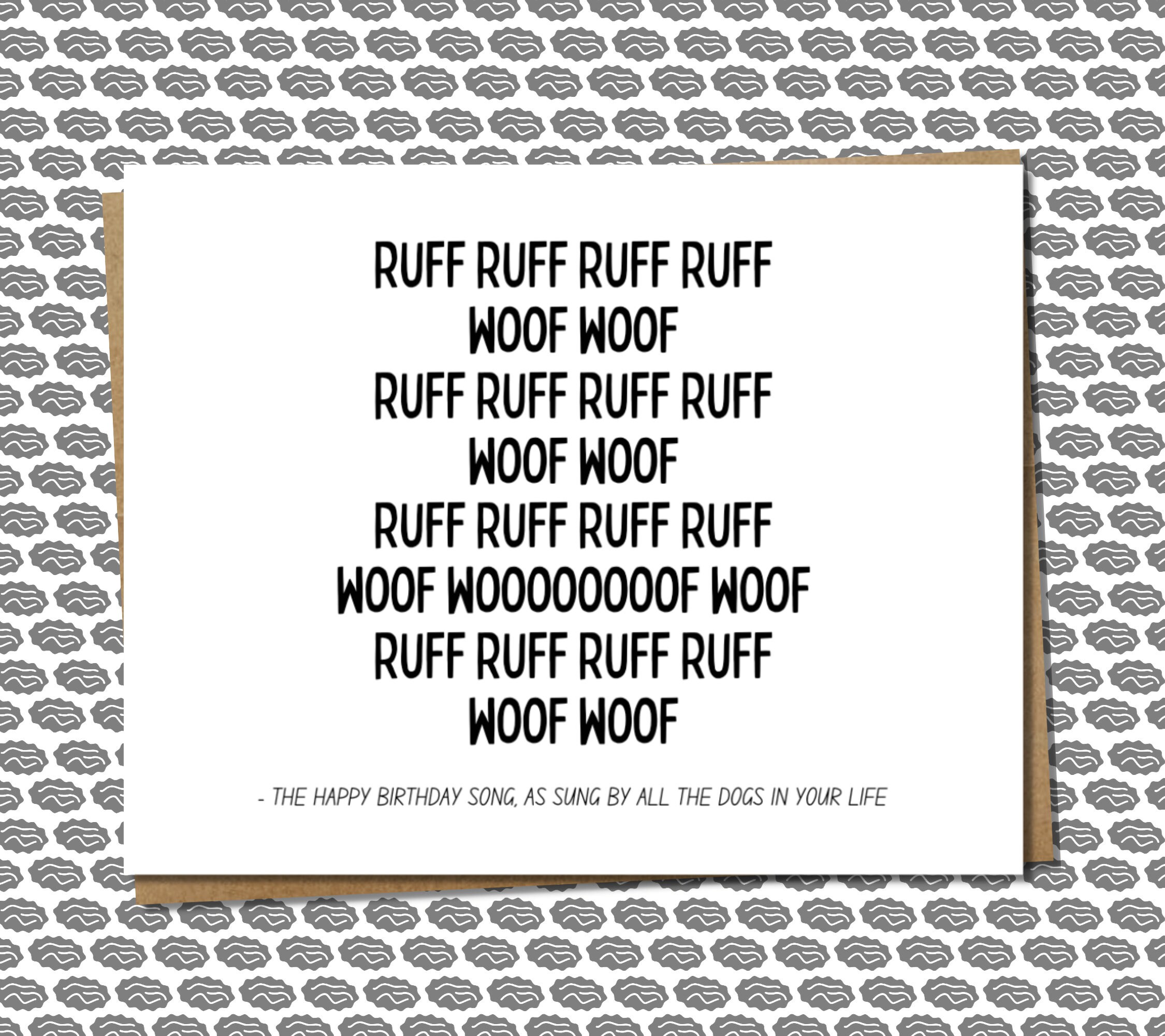 Ruff Ruff Ruff Woof Funny Dog Birthday Card - Ruff Ruff Woof Woof - for Dog Moms, Dog Dads ...