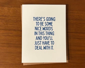 Funny Greeting Card | Nice Words | General Card For Birthdays, Thank You, Any Occasion