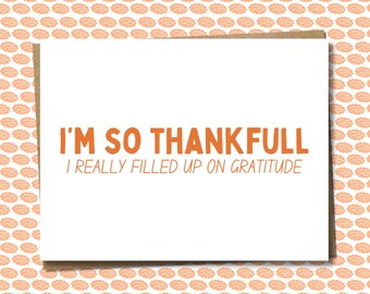 So "Thankfull" Thanksgiving Card | Happy Thanksgiving Greeting Card | Funny Card For Host, Family, Friends, Parents, Sibling | Blank Inside