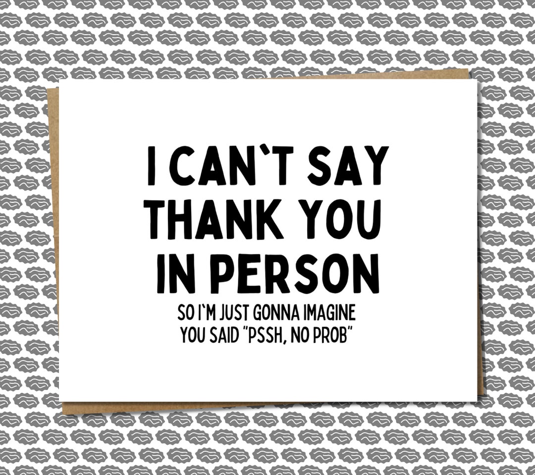 Hilarious Late Thank You Card When You Can't Say Thanks in Etsy