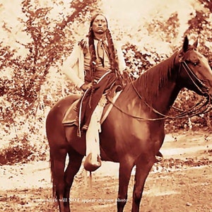 4x6 Photo 1897 Comanche Chief Quanah Parker PHOTO,Native American Indian Warrior Horseback